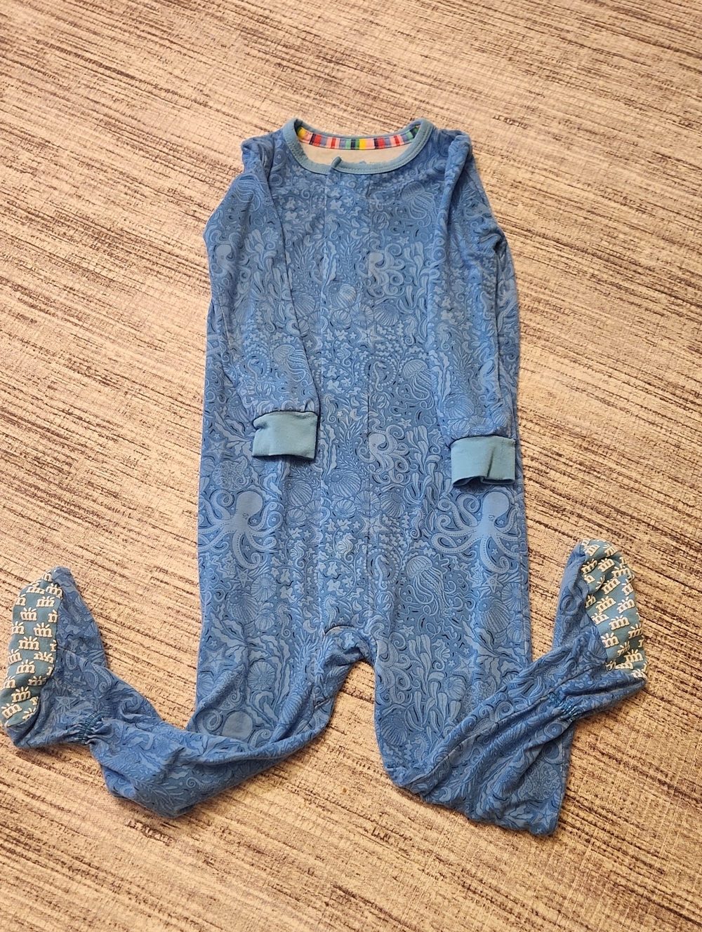 Magnetic Me Blue Ocean-Themed Footed One-Piece